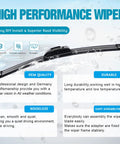 Street Ready Slick J Hook Windshield Wiper Blades 22 Plus 22 Inch heavy duty OEM quality replacement for Ford Chevy Ram with features.