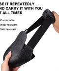 Heavy Duty Steel Toe Covers For Shoes Non Slip Safety Overshoes With Durable Anti Crush Guard Universal Fit, held in hand.