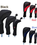 Durable Dope Neoprene Golf Club Head Covers Set For Driver And Fairway Woods With Long Neck Mesh Outer Layer 3-Piece Set
