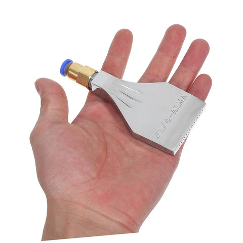 Yardwe Replacement Air Nozzle For Industrial Heat Resistant Blower Spray Attachment held in hand, aluminum, portable tool for moisture removal.