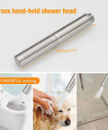 Beefy Brass 2 In 1 Function Handheld Shower Head Set With High Pressure 7 Inch Shower Head, High Flow Hand Shower Wand, Brushed Finish