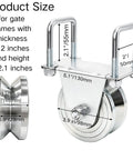 Heavy Duty 4 Inch V Groove Gate Wheel With Dual U Bolts For Sliding Gates Up To 3000 Lbs External Mount No Welding Needed Inverted V Track Roller side view