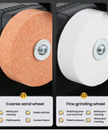 Electric Double Grinding Wheel Buffer That Cracks Rust Seals and Slays Dull Edges With Heavy Duty Polishing Power - coarse and fine wheels
