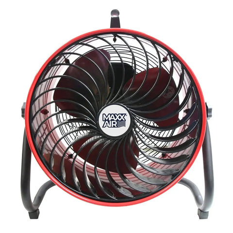 Front view of 16 Inch High Velocity Drum Fan With Pivoting Head Turbo Power For Home Garage Or Workshop Durable Construction