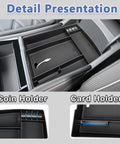 Must Have Center Console Organizer For VW Atlas And Atlas Cross Sport 2024 To 2026 Armrest Storage Tray with dual layers