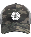 Camouflage No Crying On The Yacht Women's Breathable Outdoor Trucker Hat with mesh back and adjustable strap for UV protection
