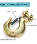Five Sixteenth Inch Clevis Slip Hooks With Latch Six Pack Forged G70 Steel Heavy Duty Chain Grab Hooks For Truck And Trailer