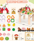 Gotta Have This Solid Wood Montessori Activity Table For One Year Olds Boasting A Cozy Farm Sensory Station with toys.