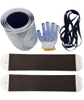 Heavy Duty Furniture Gliders For Carpet That Let You Move Couches, Fridges And Heavy Gear Super Easy While Protecting Floor From Scratches And Wear Without Mess, featuring two gliders, gloves, and straps.