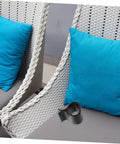 24 Pack Outdoor Furniture Clips For Sectional Sofas And Wicker Chairs beside blue cushions on wicker chairs