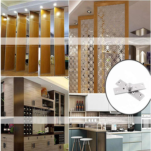 Heavy Duty Hidden Door Pivot Hinge Set 360 Degree Rotation Stainless Steel Center Shaft Hinges With Screws in modern interior