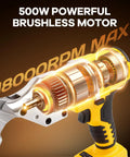 500W powerful brushless motor of cordless 20V Max metal shears, high-torque, heavy duty brushless cutter for stainless and iron