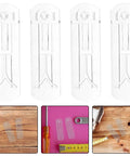 24 Pack Clear Plastic Shelf Pegs With Self Locking Design For Cabinets And Wardrobes Easy Install No Tools Needed Invisible Support Durable Plastic Versatile For Home Office And Commercial Use displayed on wooden surface with measuring tape and tools