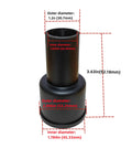 Three Piece Vacuum Adapter Kit For Wet Dry Vacuums With Hose To Hose Connector And Two Adapters 2-1/2 In To 1-7/8 In Black Adapter