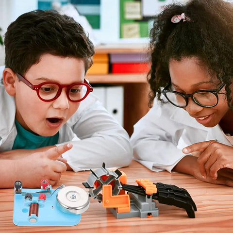 Children exploring Hands On Electric Bell Lab Kit With Electromagnet And Relay For Real World Electricity Lessons Classroom Science Experiments And STEM Education Tools Now