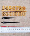 DIY Clock Numerals Replacement Kit Black Arabic And Roman Numbers For Quartz Wall Clocks, Durable Plastic Parts shown with ruler