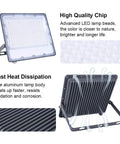 High-quality JUDYSSY Led Floodlight Led Projector Waterproof Reflector showing chip design and aluminum heat dissipation.