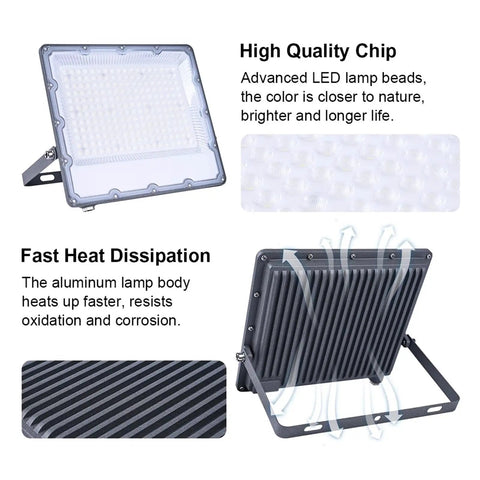 High-quality JUDYSSY Led Floodlight Led Projector Waterproof Reflector showing chip design and aluminum heat dissipation.