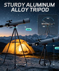 90mm Refractor Telescope For Adults And Kids Beginners With 600mm Focal Length And Fully Coated Green Optics Glass Delivers Bright Clear Views For Easy Stargazing At Home on aluminum alloy tripod