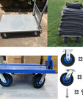 Beefy Heavy Duty Caster Wheels Set With Top Plate Swivel And Fixed Casters for furniture and workbench rolling carts displayed