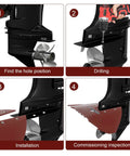 Step-by-step installation of Whale Tail Hydrofoil Stabilizer Fin Kit For Outboard And Stern Drive Motors 40 To 200 HP Red Carbon Design 2 Pack