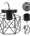 Real Deal Industrial Farmhouse Ceiling Light Rustic Iron Flush Mount With Bangin Hand Welded Metal Shades Giving That Vintage Retro Glow For A Major Home Refresh Upgrade, black metal frame with E26 socket.