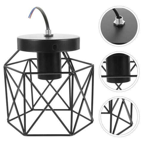 Real Deal Industrial Farmhouse Ceiling Light Rustic Iron Flush Mount With Bangin Hand Welded Metal Shades Giving That Vintage Retro Glow For A Major Home Refresh Upgrade, black metal frame with E26 socket.