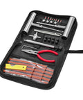 Heavy Duty Tire Repair Kit 45 Piece Set For Cars, RVs, SUVs, Trucks And Motorcycles With various tools in a black case