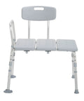 Plastic Bathtub Transfer Bench With Reversible Backrest And Tool Free Assembly For Easy Entry And Exit Bath Safety And Independent Comfort
