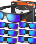 Six Pack Tinted Safety Glasses Protective Eyewear ANSI Z87.1 Work Glasses With Scratch Resistant Lenses in packaging