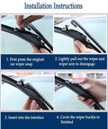 Installation instructions for Top Tier All Season Windshield Wiper Blades 22 Plus 22 Inch Pair with step-by-step guide.