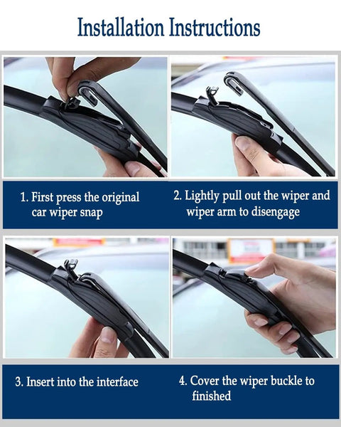 Installation instructions for Top Tier All Season Windshield Wiper Blades 22 Plus 22 Inch Pair with step-by-step guide.