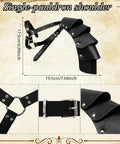 Epic 8 Piece Renaissance Medieval Costume Accessories Set For Men Featuring Leather Shoulder Armor Pauldrons in Black