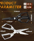 Two Color Kitchen Shears Set With Silver And Black Blades For Food Prep Japanese Steel Kitchen Scissors For Quick Cuts Built Tough Cooking Shears Made For Home Chefs And Everyday Kitchen Tasks, black and silver pair, 9.06in and 9.25in