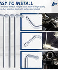 Stainless Steel Exhaust Hanger Rod Weld-On 9.5 Inch Long 90 Degree Bent Universal Fit 2 Pack For Car Truck Muffler System Support