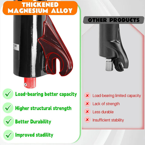Trail-Ready 26 Inch Mountain Bike Front Fork With Air Suspension, 180mm Travel, Rebound Adjust, Manual Lockout, Double Crown