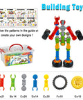 STEM Building Toys 125 Piece Building Blocks Set For Kids Ages 3 4 5 6 7 8 with large storage box and 17 model ideas