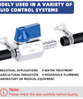 Top Notch Stainless Steel Double Barbed Ball Valve with Included Hose Clamps for Smooth Water Flow in plumbing systems.