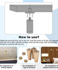 No Sweat 64 Piece M6 One Quarter Inch Brad Hole Tee Nut And Screw Kit installation guide for ceiling and furniture use.