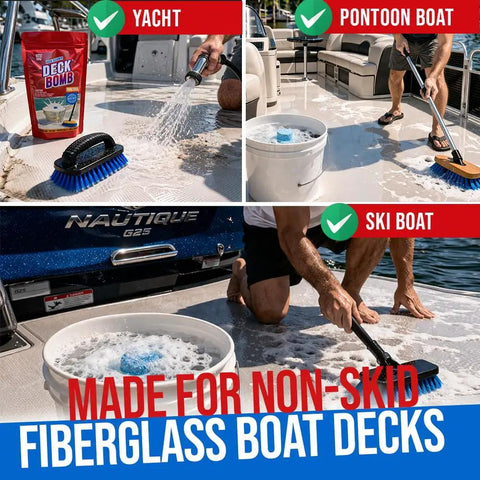 Marine Deck Cleaner Tablets That Make Six Gallons, Non Skid Boat Deck Wash, Lifts Dirt And Stains With Easy No Mess Tablet Formula