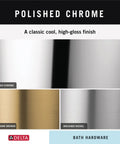 Polished chrome finish comparison with champagne bronze and brushed nickel for Single Post Toilet Paper Holder In Polished Chrome.