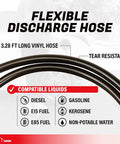 Next Gen Gas Can Pump With Ergonomic Non Spill Auto Stop Nozzle And Vinyl Discharge Hose Battery Powered Fuel Transfer Tool Using 4 AA Batteries Delivers About 2.7 Gal Per Minute Never Lift Heavy Gas Cans Again Compatible With Gasoline E15 And E85
