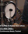 ACE 970 Electric Drum Set With Dual Zone Mesh Pads And Choke Cymbals Independent Hi Hat Stand 12-inch kick drum in use