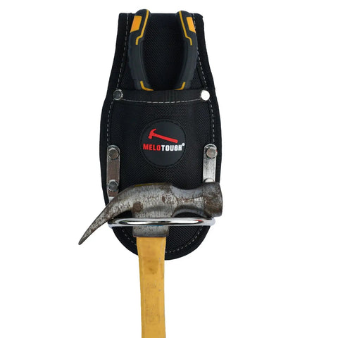 Heavy Duty Hammer And Pliers Holster For Tool Belt, Boss Grade 1680D Polyester Holder, with a hammer in slot