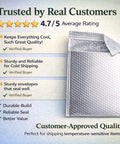 6x7 Inch Insulated Bubble Mailers Pack Of Forty For Cold Shipping waterproof thermal lining for temperature-sensitive goods