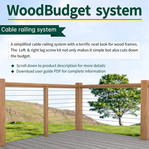 WoodBudget cable railing system with a Pro Grade 90 Degree Cable Railing Drill Guide Jig and horizontal wood posts view