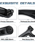 Details of Front Lower Control Arm With Ball Joint Assembly for Escape, Mariner, and Tribute showing design and materials.