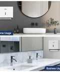 Heavy Duty 200 Sheet Multifold Paper Towel Dispenser With Easy No Drill Wall Mount Premium Abs Plastic White Build in home and business settings.