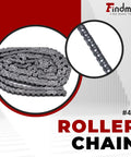40 Roller Chain, 10 Feet, With Two Connecting Links, Built To Last For Go Karts And Mini Bikes, Carbon Steel, Heat Treated