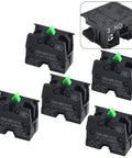 Rugged 22mm Push Button Switch For Control Panels With 415V 10A NO NC Joystick Style ZB2 BE101C BE102C 5 Pack Easy Mount Black